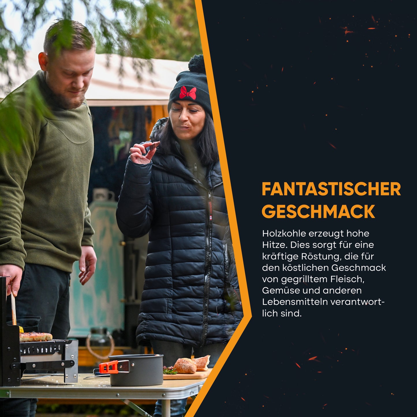 SCHNEIDERFREUDE© Premium Klappgrill mit Tasche: DEKRA-zertifizierter Camping-Grill für echte Grillfans - Designed in Deutschland für das ultimative Outdoor-Erlebnis